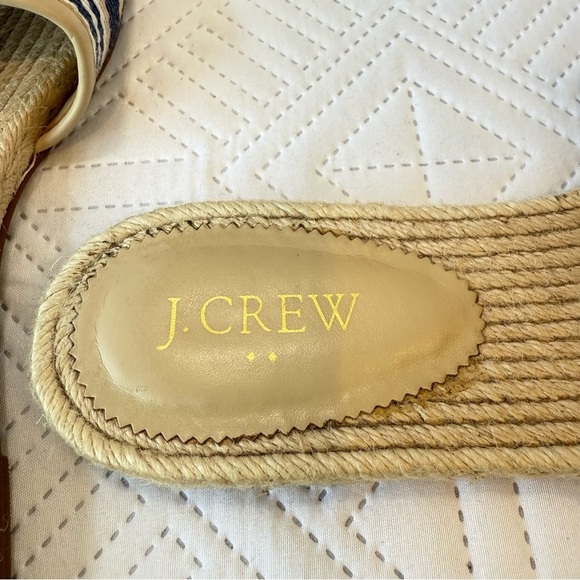 J. Crew Beige and Blue Striped Espadrille Slides Size 8 - Picture 4 of 8